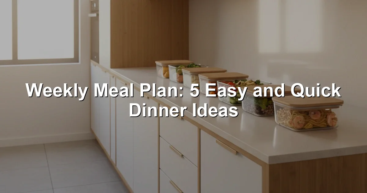 Weekly Meal Plan: 5 Easy and Quick Dinner Ideas