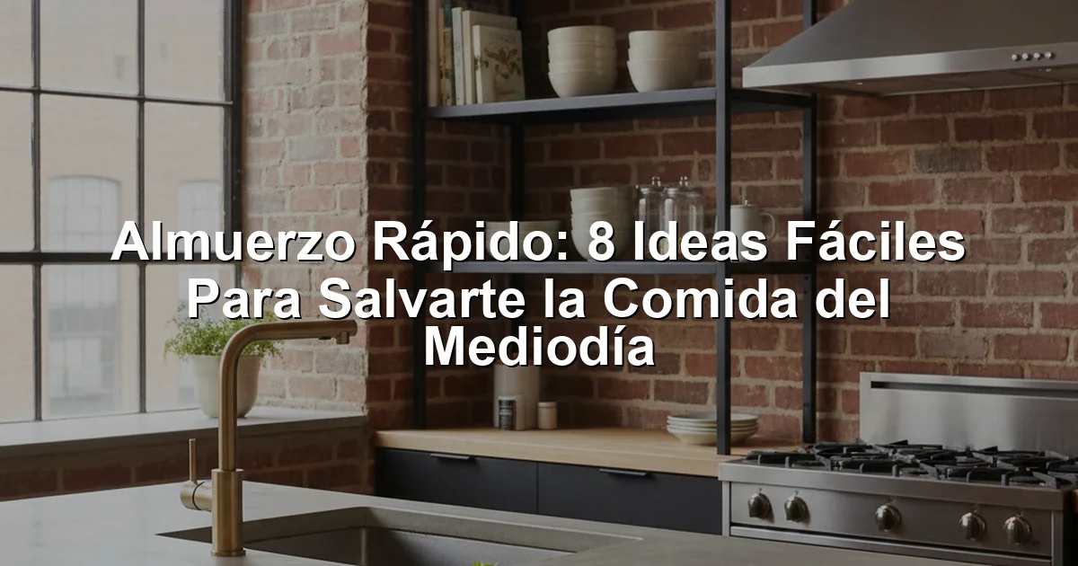 Almuerzo Rápido: 8 Ideas Fáciles Para Salvarte la Comida del Mediodía