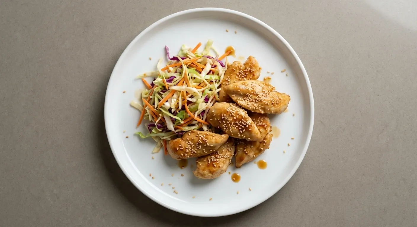 Air Fryer Sesame Chicken with Slaw