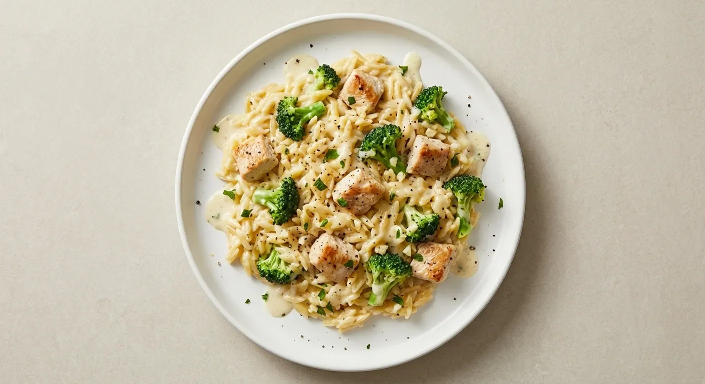 Cheesy Chicken Broccoli Orzo