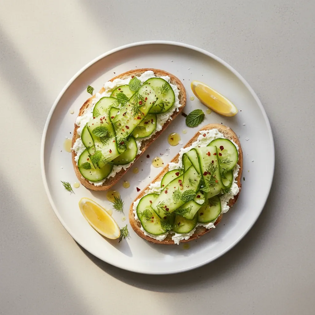 Cucumber Ricotta Toast