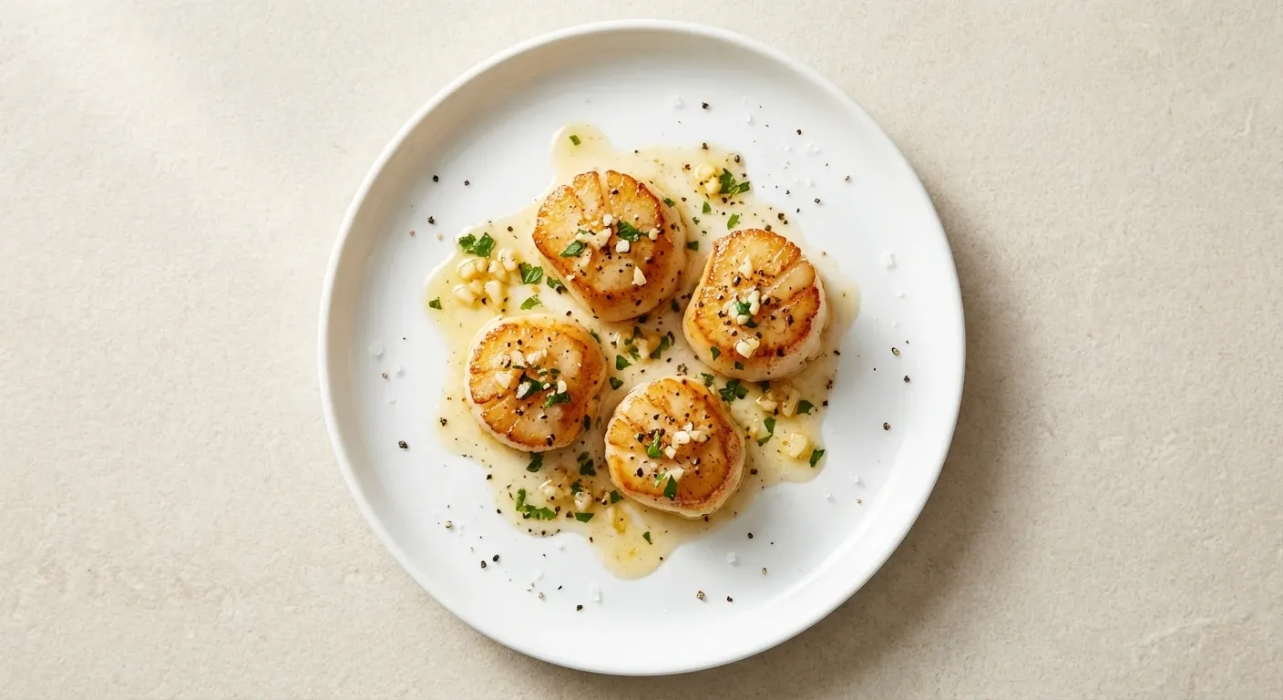 Pan Seared Scallops with Garlic Butter